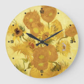 ゴールデンサンフラワーズビンセントファンゴッホ ラージ壁時計 (正面)