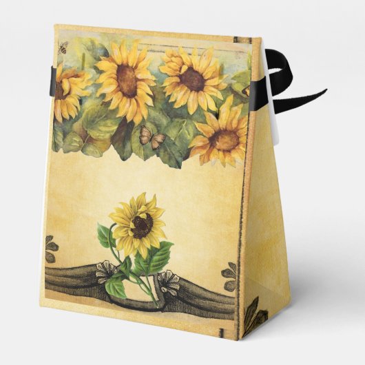 ゴールデンサンフラワーズ結婚式の引き出物ボックス フェイバーボックス (裏面サイド)