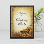 ゴールデンサンフラワーズ&バタフライズサプライズ誕生日 招待状 (スタンド正面)