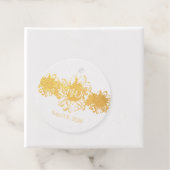 ゴールデンサンフラワーパーソナライズされたト結婚- s フェイバータグ (箱)