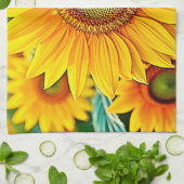 ゴールデンサンフラワーフィールドセレニティデザイン キッチンタオル (折り畳み)