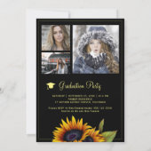 ゴールデンサンフラワーフォトコラージュ卒業パーティー 招待状 (裏面)