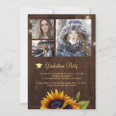 ゴールデンサンフラワーフォトコラージュ卒業パーティーI 招待状 (裏面)