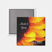 ゴールデンサンフラワーフローラ新婦救新郎日 マグネット (正面/裏面)