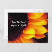 ゴールデンサンフラワーフローラ結婚式の日付を保存 案内ポストカード (正面/裏面)