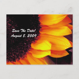 ゴールデンサンフラワーフローラ結婚式の日付を保存 案内ポストカード