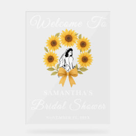 ゴールデンサンフラワー秋ブライダルシャワーウェルカム アクリルサイン