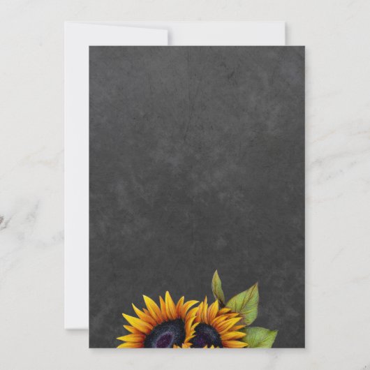 ゴールデンサンフラワー素朴なシックな卒業パーティー 招待状 (裏面)