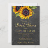 ゴールデンサンフラワー素朴エレガントブライダルシャワー 招待状 (正面)