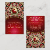 ゴールデンサンヨガ霊気バランスレッドビジネスカード 名刺 (正面/裏面)