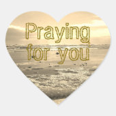 ゴールデンサンライズオーシャンビーチ祈りステッカー ハートシール (正面)