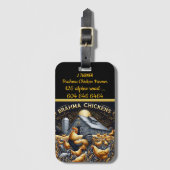 ゴールデンサンライトでブラーマ鶏と農場生活 ラゲッジタグ (正面縦)