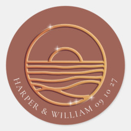 ゴールデンサン結婚ロゴ ラウンドシール