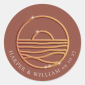 ゴールデンサン結婚ロゴ ラウンドシール (正面)