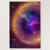 ゴールデンサークルに囲まれた神秘的な紫 ジグソーパズル (縦)