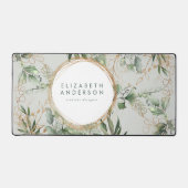 ゴールデンサークルエレガントユーカリプトゥスグリーンビッグマウス デスクマット (正面)