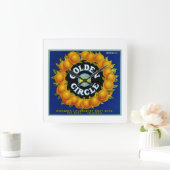 ゴールデンサークルオレンジ スクエア壁時計 (ホーム)