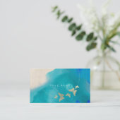 ゴールデンサークルブルーコバルトバタフライウォーター色 名刺 (スタンド正面)