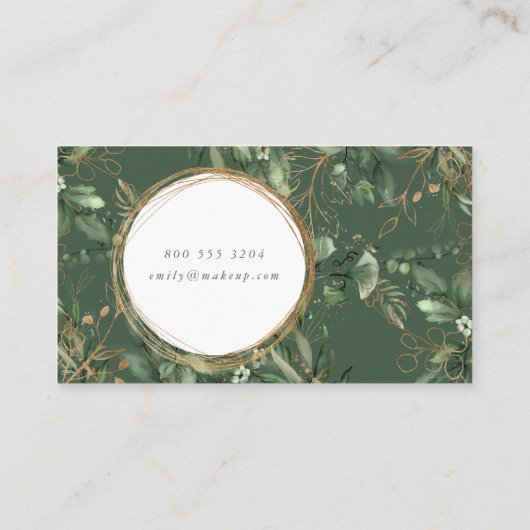 ゴールデンサークルユーカリエレガントプトゥスグリーンシーガラス 名刺 (裏面)