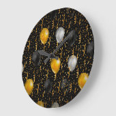 ゴールデンサーペンタイン：ラグジュアリーブラックエレガンス。 ラージ壁時計 (傾斜)