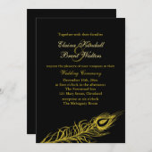 ゴールデンシェイクザテールフェザー結婚式招待状 招待状 (正面/裏面)