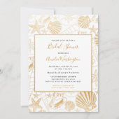 ゴールデンシェルブライダルシャワー招待状、ビーチテーマ 招待状 (正面)