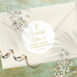 ゴールデンシグネチャー金ゴールドクロス最初の聖餐式 ラウンドシール