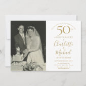 ゴールデンシグネチャー 50周年 結婚記念日 フォト 招待状 (正面)