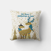 ゴールデンシャインクリスマスツリーズトナインダカップルベビー クッション (正面)