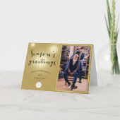 ゴールデンシャインシーズンの挨拶のビジネスモダン シーズンカード (正面)