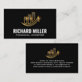 ゴールデンシャインバーグラフファイナンシャルロゴ 名刺 (正面/裏面)