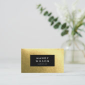 ゴールデンシャインブラックスタイリッシュ名刺 名刺 (スタンド正面)