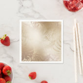 ゴールデンシャインボタニカルトロピカルパーム葉ツリー スタンダードカクテルナプキン (インサイチュ)