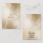 ゴールデンシャインボタニカルトロピカルパーム葉ツリー 名刺 (正面/裏面)