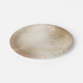 ゴールデンシャイン ボタニカル トロピカル パーム ツリー リーフズ ペーパープレート (アングル)