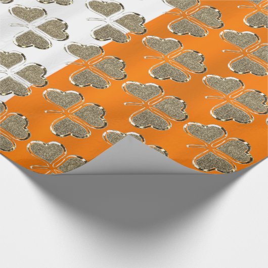 ゴールデンシャムロッククローバーアイリッシュフラッグアイルランドシック ラッピングペーパー (角)