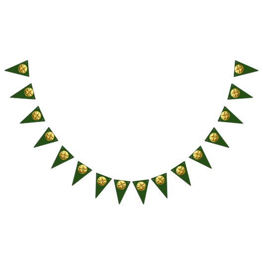 ゴールデンシャムロックセントパトリックの日バナー バンティングフラッグ (全)