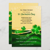 ゴールデンシャムロックセントパトリックスデイパーティの招待状 招待状 (正面/裏面)