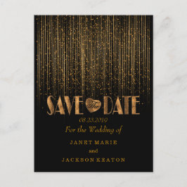 ゴールデンシャワーと黒で日付を保存 案内ポストカード