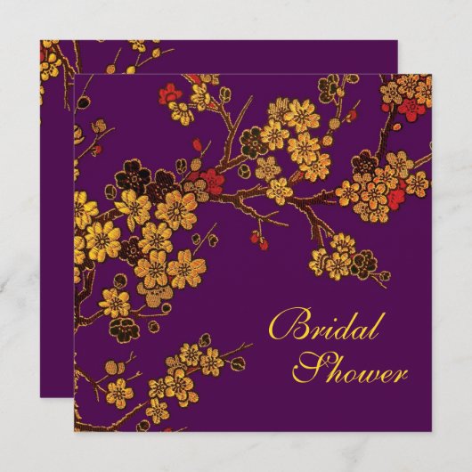 ゴールデンシャワー – ブライダルシャワー 招待状 (正面/裏面)