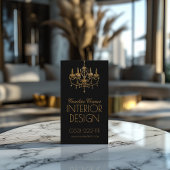 ゴールデンシャンデリアインテリアデザイナーブラックカード 名刺