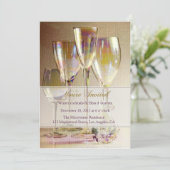 ゴールデンシャンパンの祝日パーティーの招待 招待状 (スタンド正面)