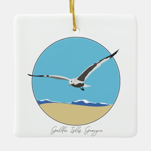 ゴールデンショアーズジョージア海カモメビーチ セラミックオーナメント (正面)