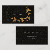 ゴールデンシルクレスグリッター紙吹雪バタフライビップ 名刺 (正面/裏面)