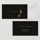 ゴールデンシルクレスグリッター紙吹雪バタフライブラック 名刺 (正面/裏面)