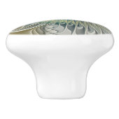 ゴールデンシルバーフラワーファンタジー抽象芸術フラクタル セラミックノブ (側面)