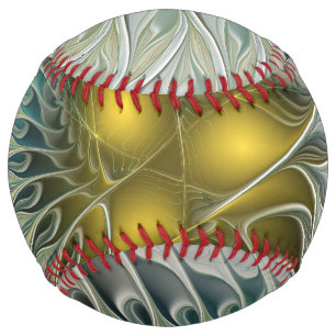 ゴールデンシルバーフラワーファンタジー抽象芸術フラクタル ソフトボール