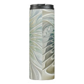 ゴールデンシルバーフラワーファンタジー抽象芸術フラクタル タンブラー (裏面)