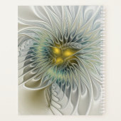 ゴールデンシルバーフラワーファンタジー抽象芸術フラクタル プランナー手帳 (裏面)