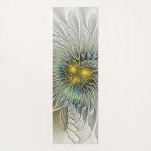 ゴールデンシルバーフラワーファンタジー抽象芸術フラクタル ヨガマット (裏面)